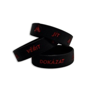 Náramek BJP Jít, Věřit, Dokázat Barva: Černá/Červená